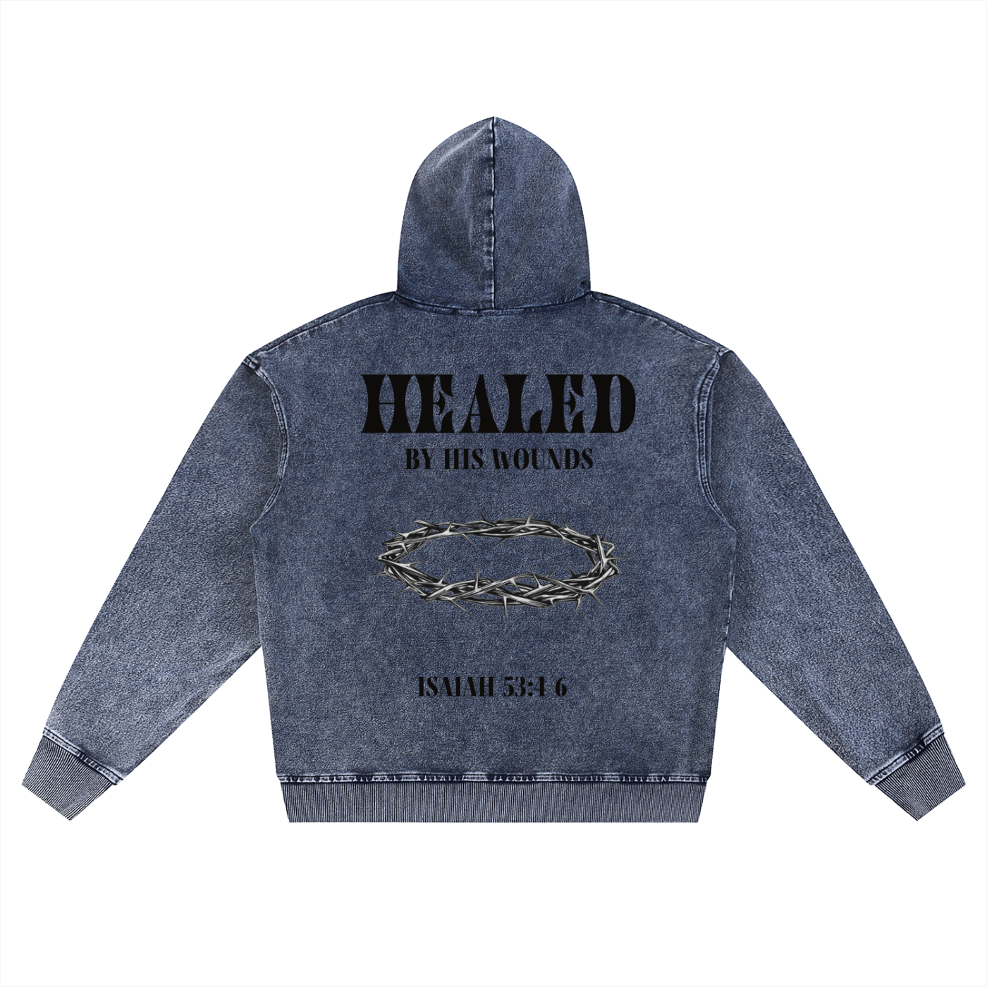 Snow Wash Oversized Zip-Up Hoodie