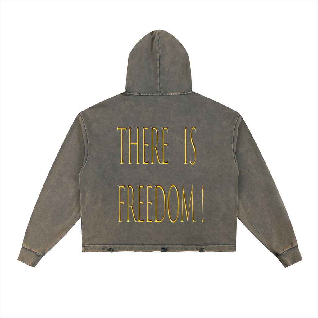 Where The Spirit of The Lord is...  Frayed-Hem Hoodie