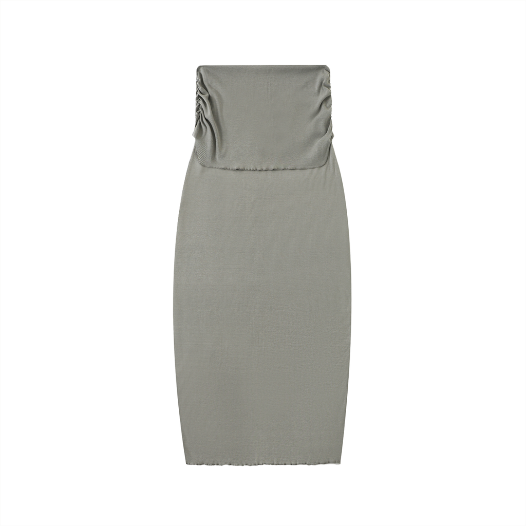 Dyed Washed Straight Slim Maxi Skirt