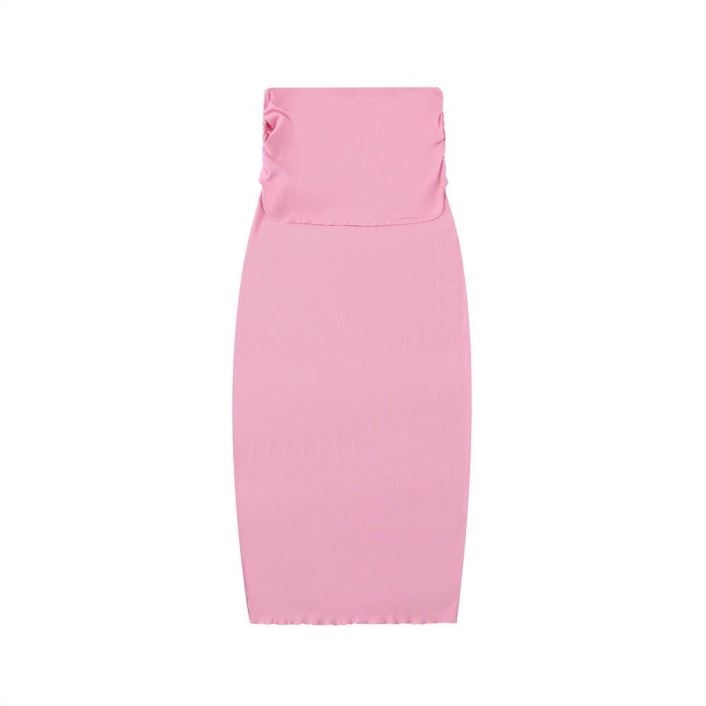 Dyed Washed Straight Slim Maxi Skirt