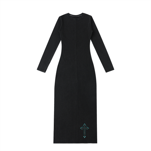 Dyed Washed Slit Maxi Dress