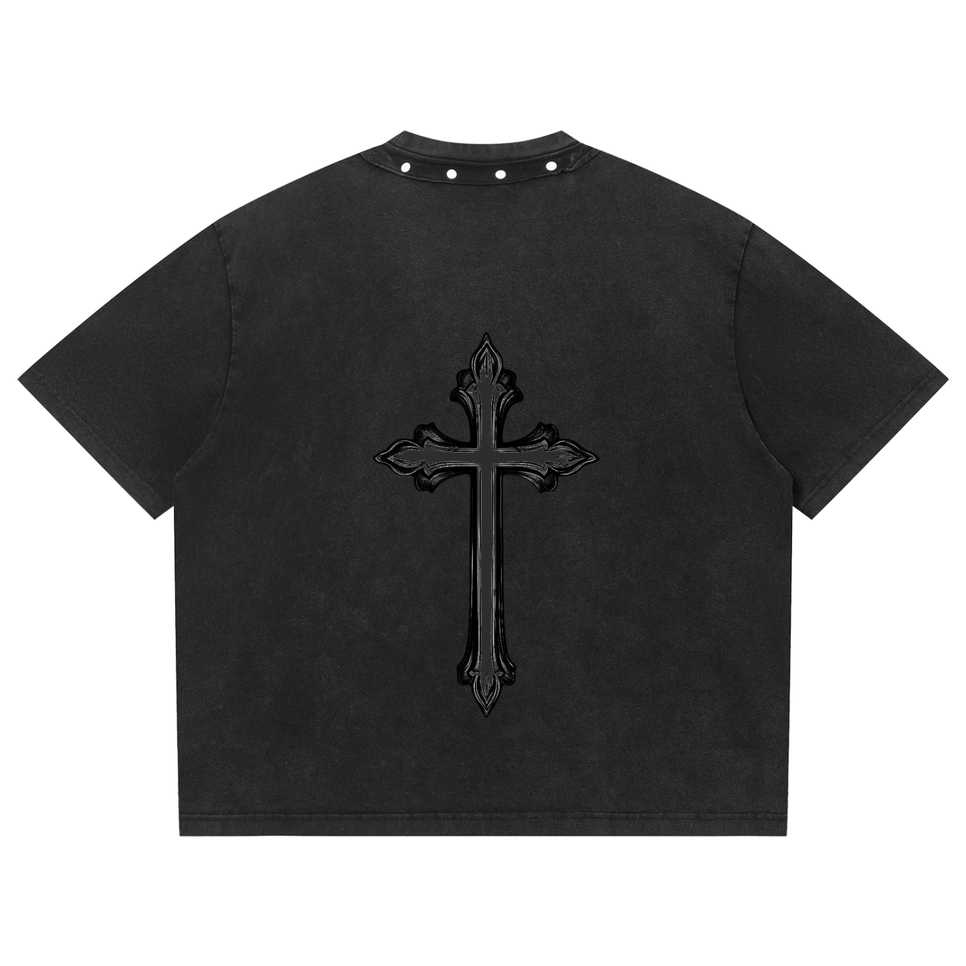 Unisex Washed Boxy Studded T-Shirt