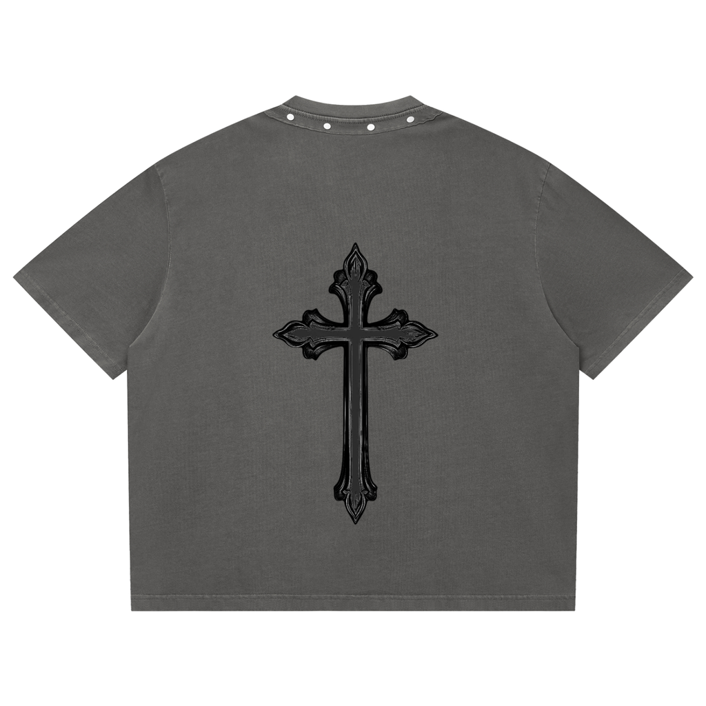 Simple Cross, Boxy Studded T-Shirt
