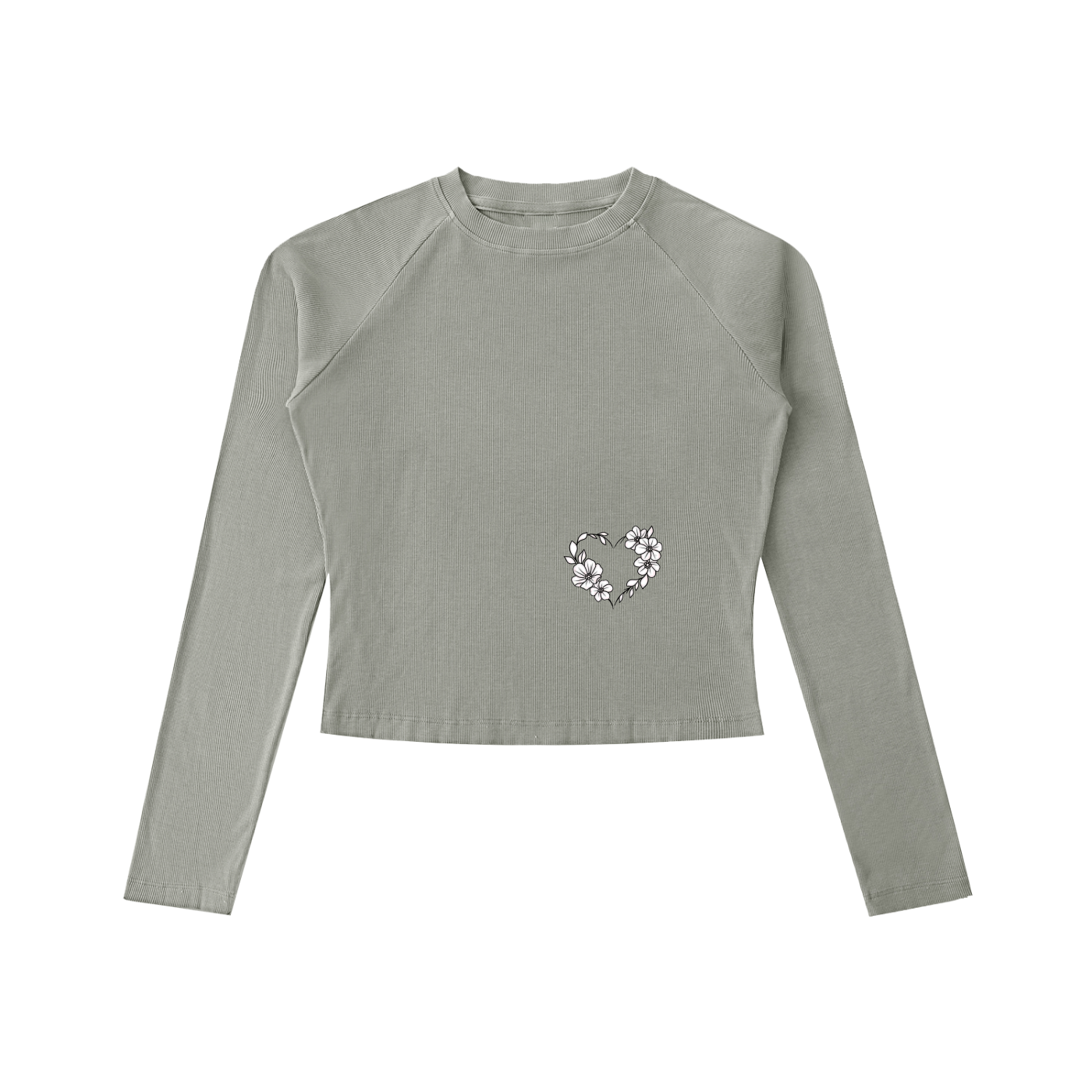 Dyed Washed Raglan Long Sleeve Slim T-Shirt