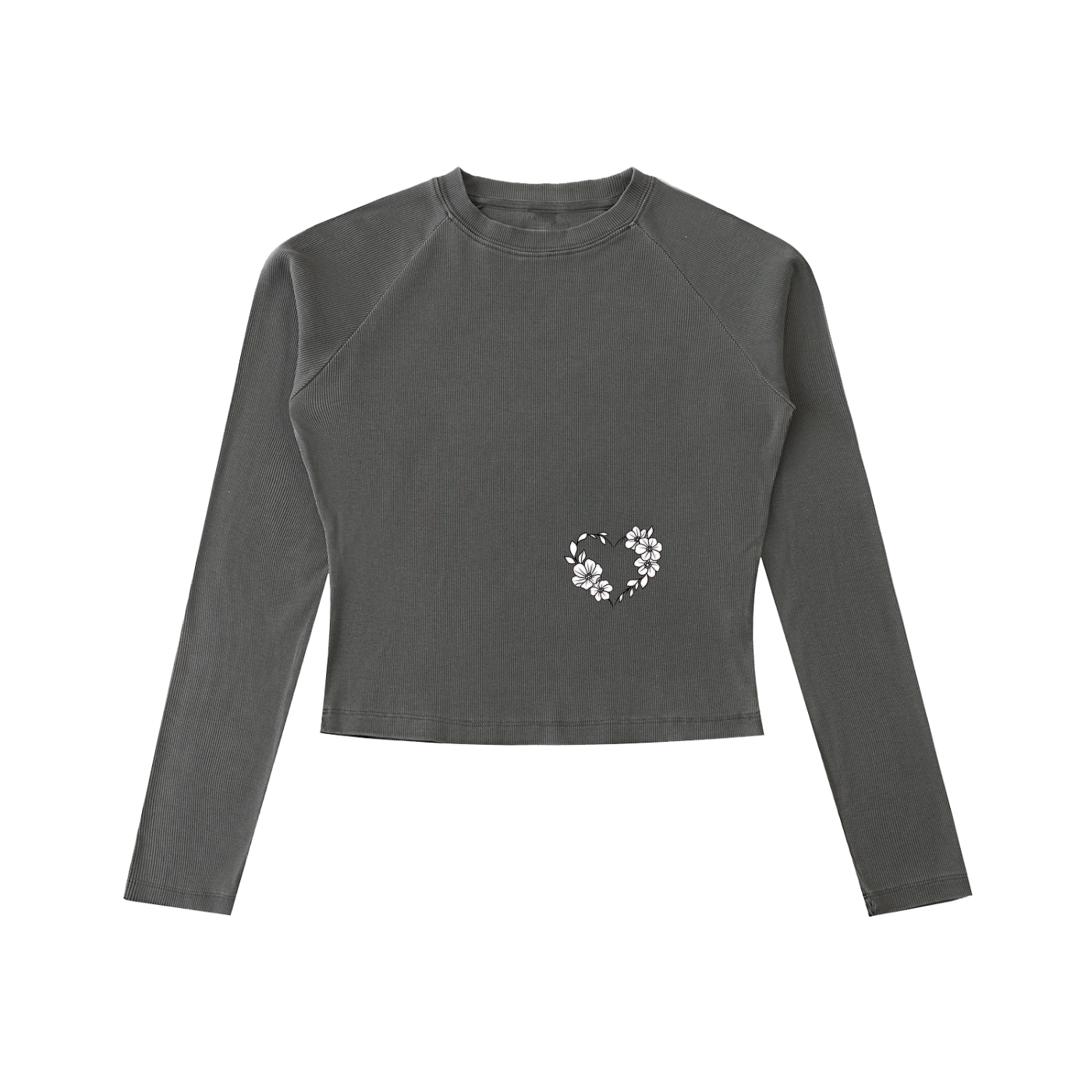 Dyed Washed Raglan Long Sleeve Slim T-Shirt
