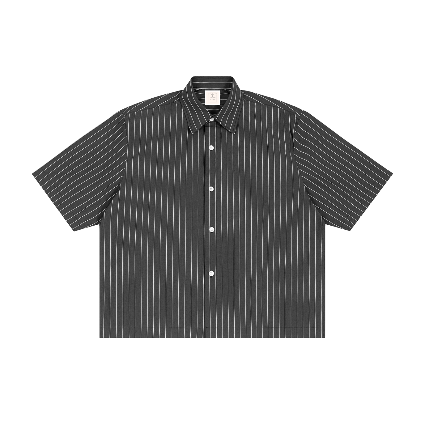 Unisex Striped Boxy Button-Up Shirt
