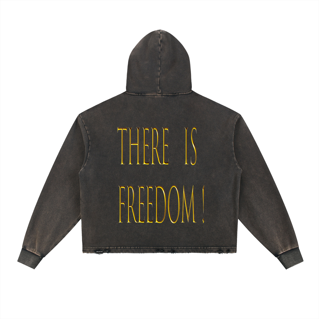 Where The Spirit of The Lord is...  Frayed-Hem Hoodie