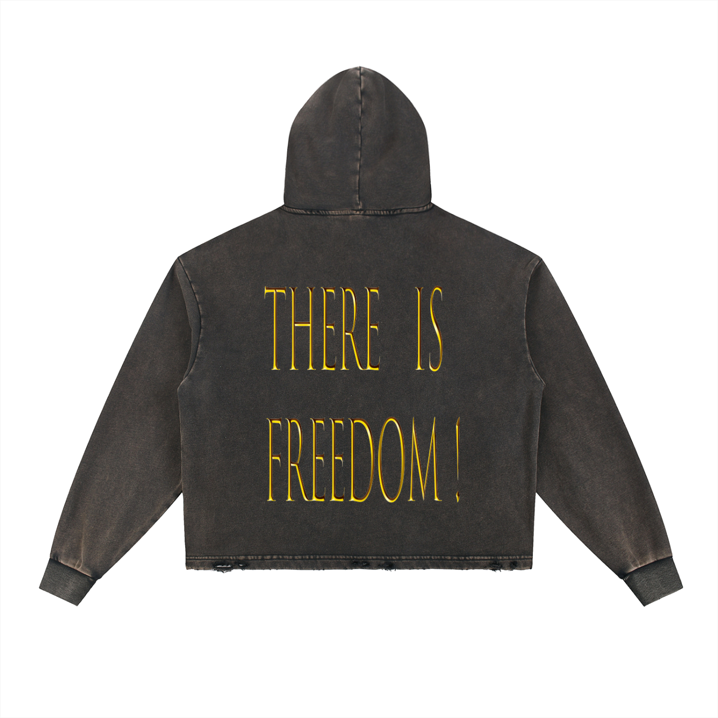 Vintage Washed Frayed-Hem Hoodie