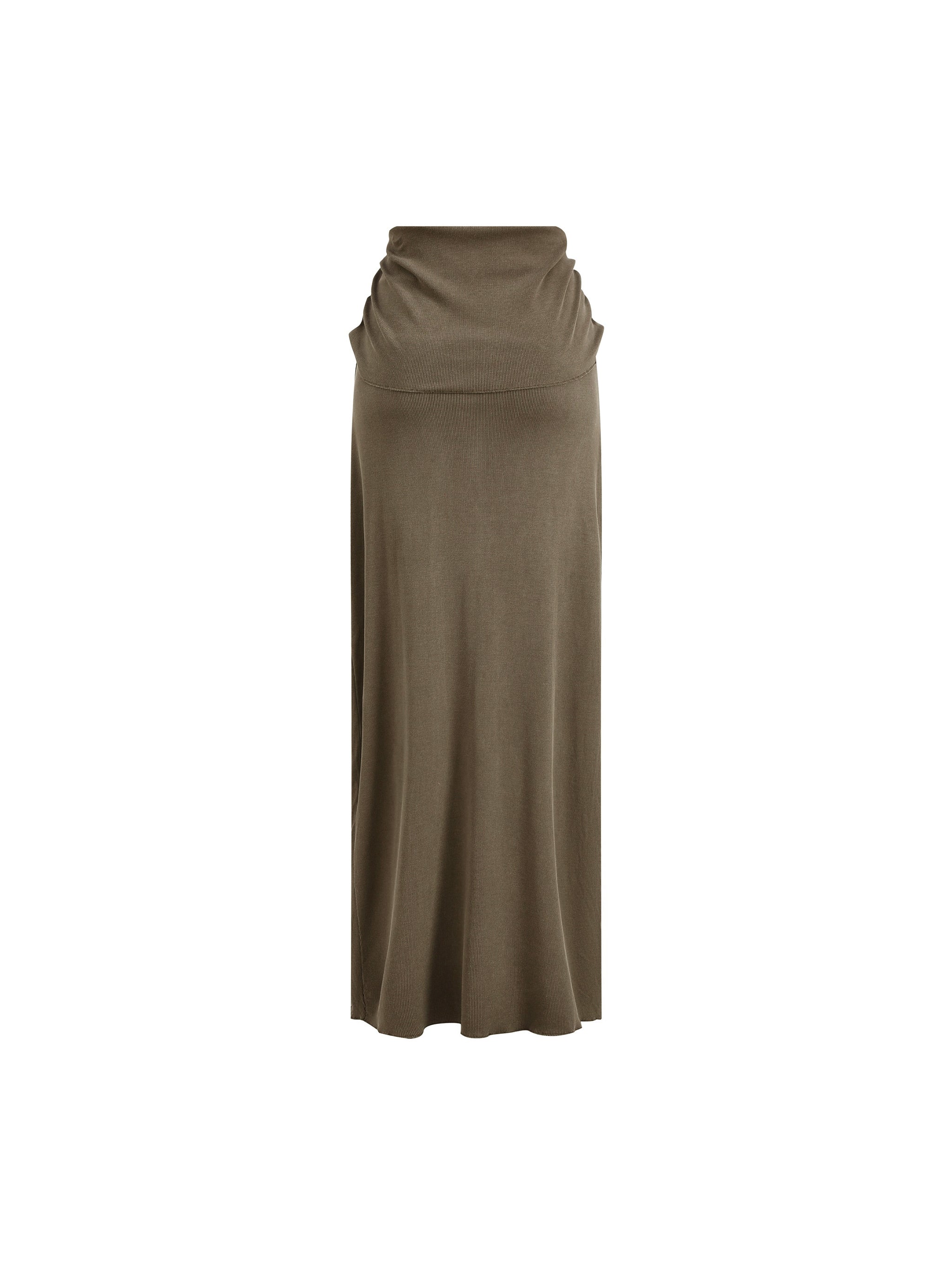 Dyed Washed Straight Slim Maxi Skirt
