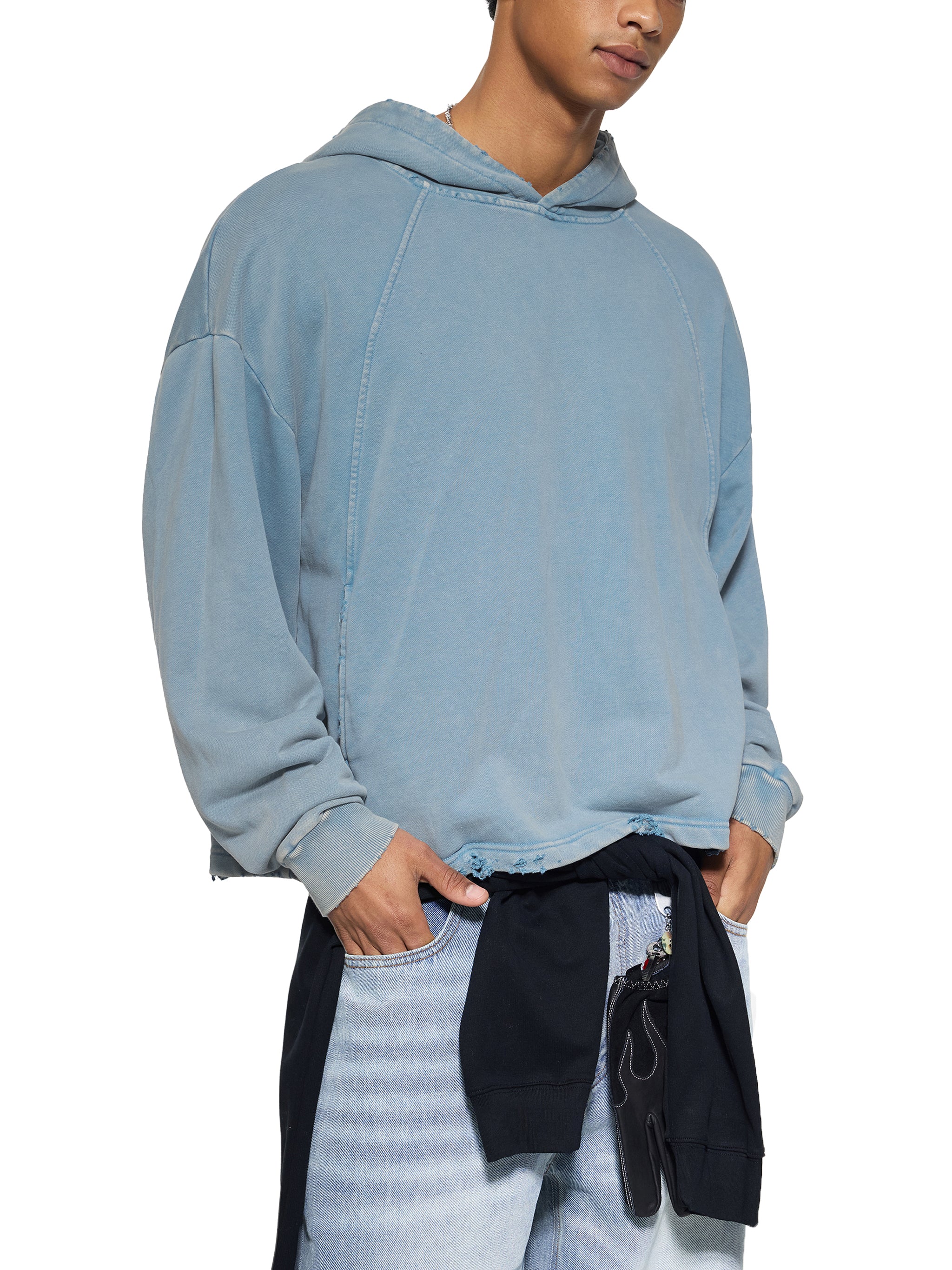 Where The Spirit of The Lord is...  Frayed-Hem Hoodie